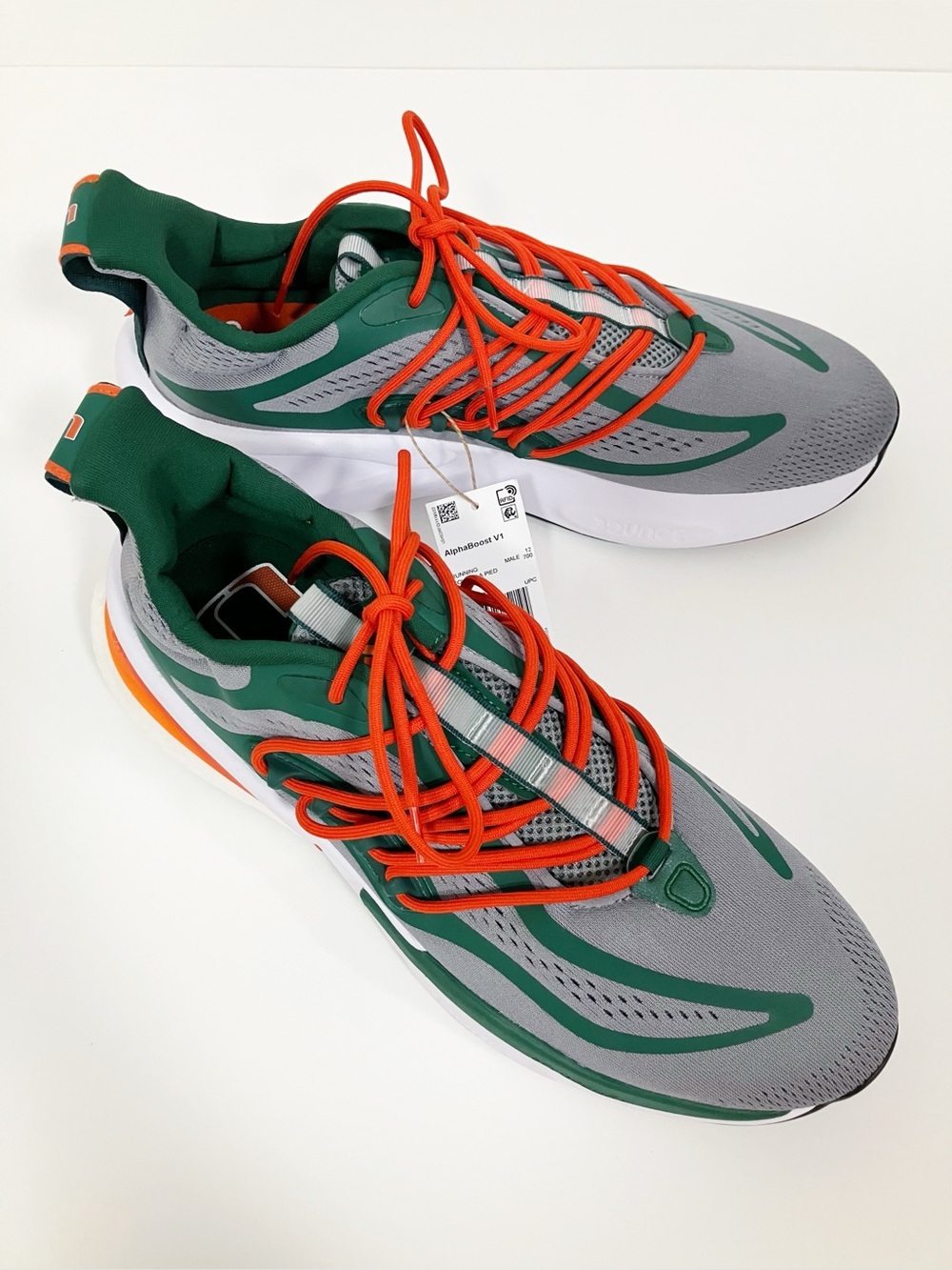 Adidas | Green Alphaboost Miami Hurricanes Sneakers 12.5 Athletic Gym Football